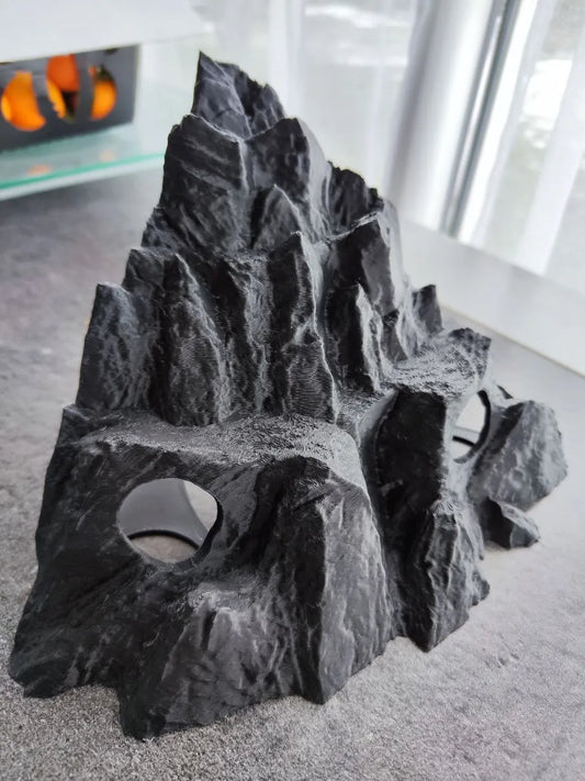 Köşe Akvaryum Mağarası | 3D Baskı Köşe Grotto Dekoru (15 × 18 × 17 cm)