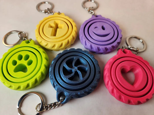 Gyroskopik Anahtarlık Fidget Spinner – 3D Baskı Dönen Stres Giderici Anahtarlık