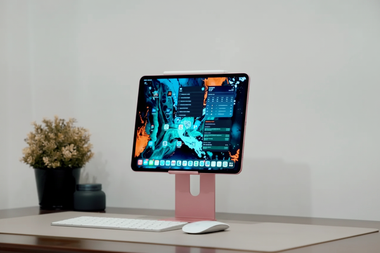 iPad Studio Stand V2 – Modern, Ayarlanabilir ve Şık iPad Masaüstü Standı
