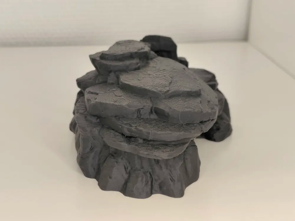 Doğal Kayrak Kaya Mağarası | Akvaryum ve Teraryum İçin 3D Baskı Saklanma Alanı (15 × 12 × 6 cm)