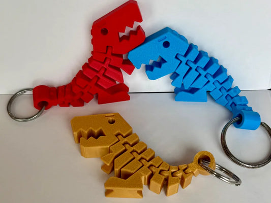 Flexi Rex Anahtarlık – Hareketli 3D Baskı Dinozor Anahtarlık