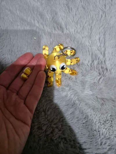 Hareketli Flexy Ahtapot Anahtarlık – 3D Baskı Fidget Oyuncak