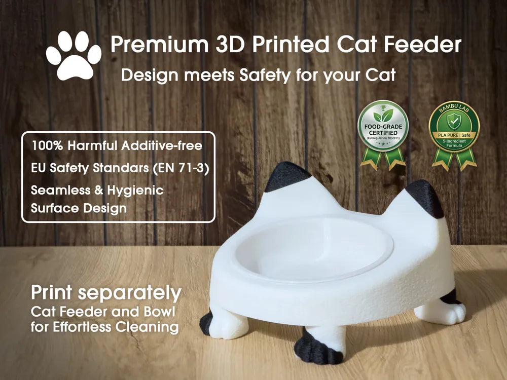 Raised Cat Bowl Stand | Yükseltilmiş Kedi Mama Kabı Standı