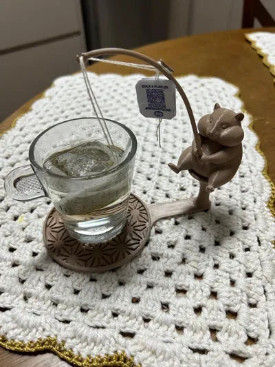 Balıkçı Hamster Çay Poşeti Tutucu – Eğlenceli Tea Bag Holder