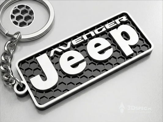 Jeep Avenger Anahtarlık – Modern Petek Desenli Dekoratif Araç Anahtarlığı