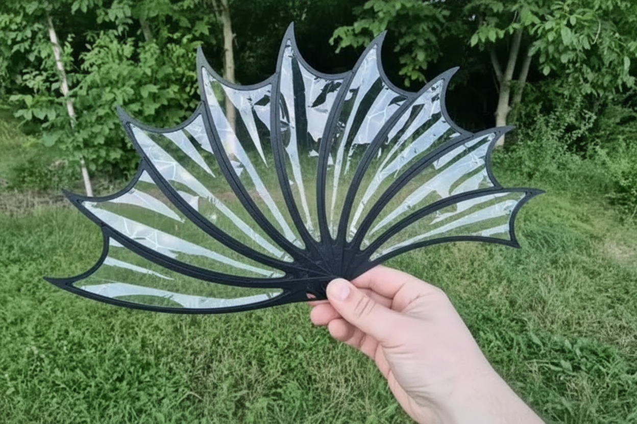 DrakeWing Katlanabilir Ejderha Kanadı Yelpaze | 3D Baskı Fantastik Dekoratif El Yelpazesi