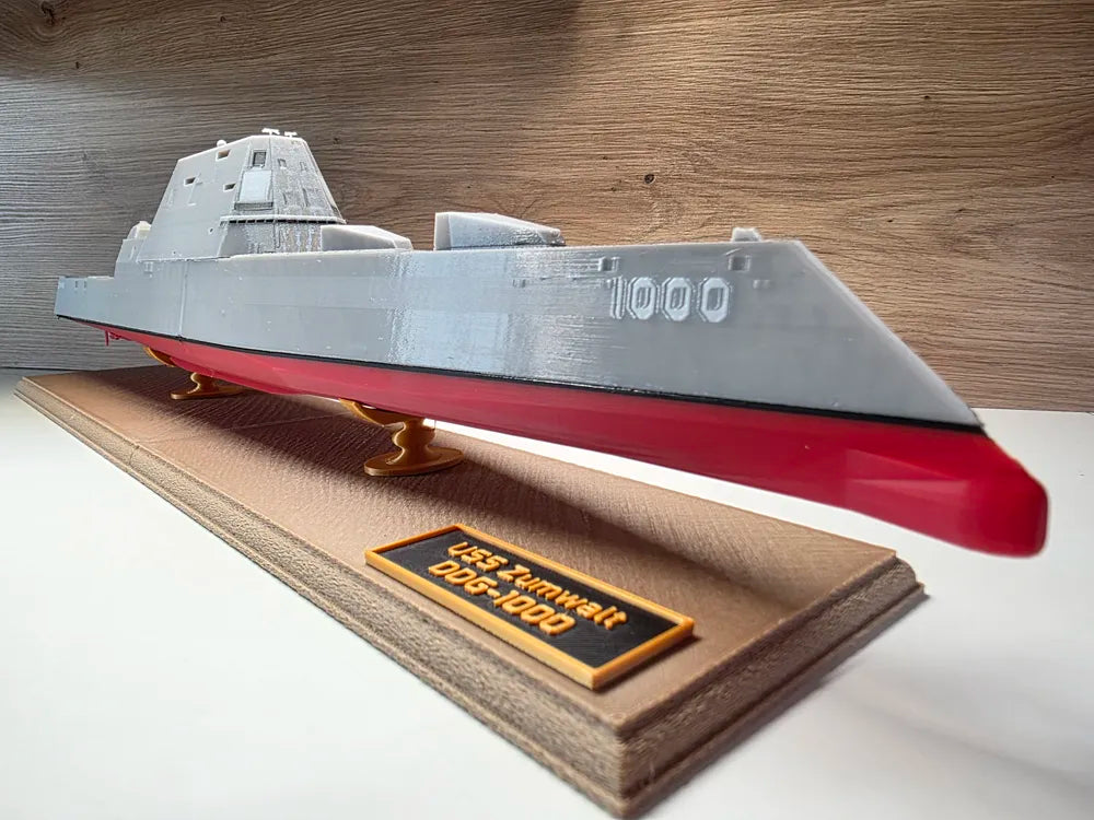 USS Zumwalt DDG-1000 1:350 Ölçek – 3D Baskı Gizli Tasarımlı Muhrip Maketi