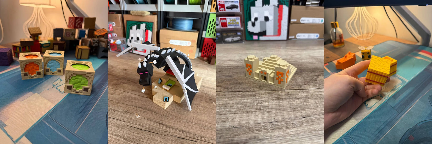 Minecraft Esintili Panda Figürü