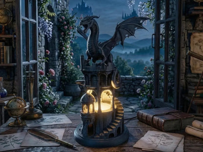 Dragon Lamp – Guardian of the Ruined Tower | 25 cm Ejderha Lamba