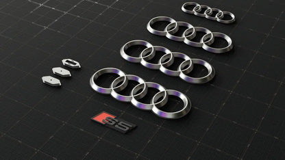 Audi RS Tarzı Petek Panjur Logo ve Logo Tutucu