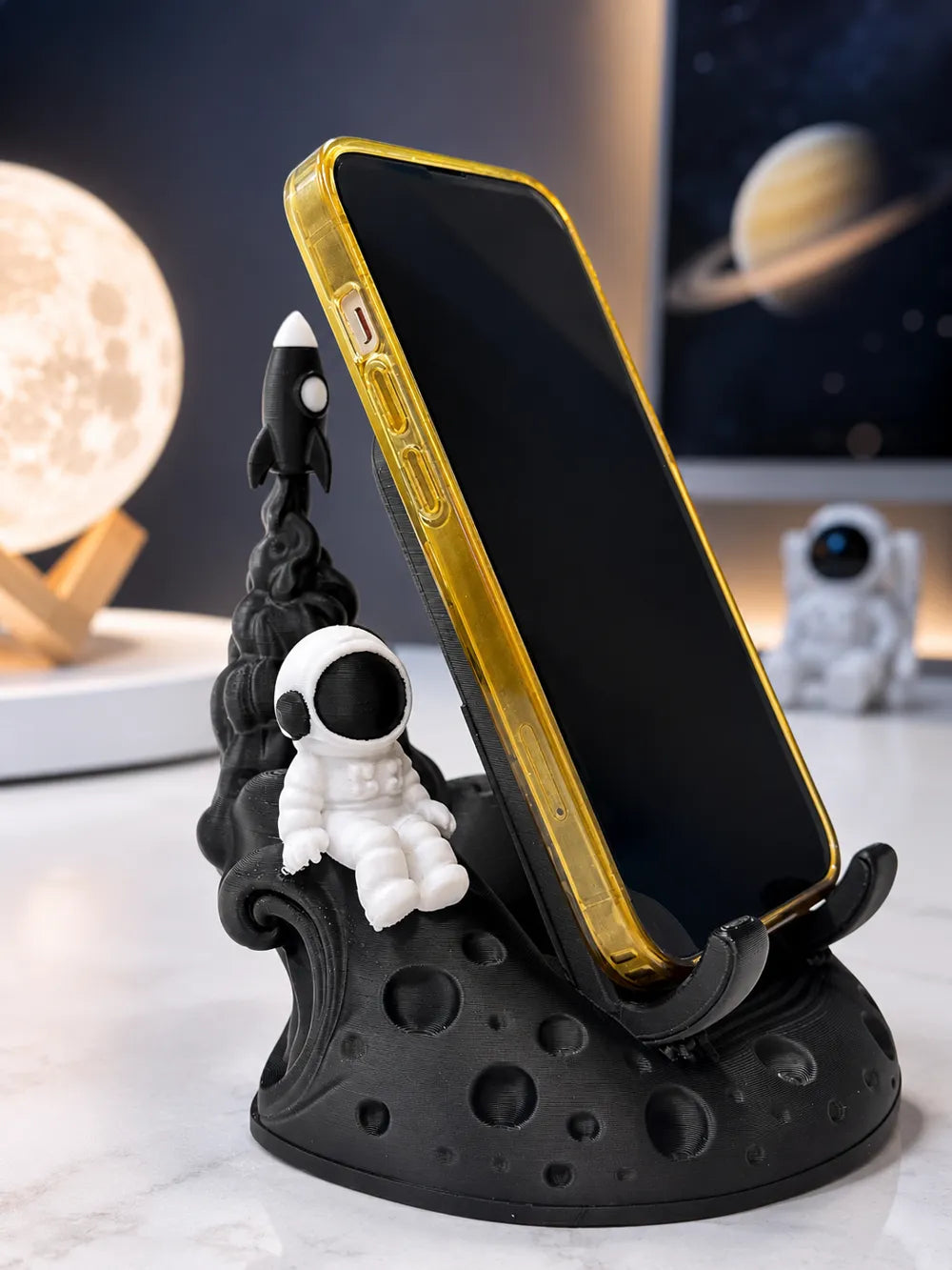 Astronaut Rocket Phone Stand – Moon Desk Dock | Astronot Roket Telefon Standı