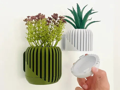 Modern Duvara Monte Saksı | Gizli Damlama Tepsili Dekoratif Bitki Saksısı
