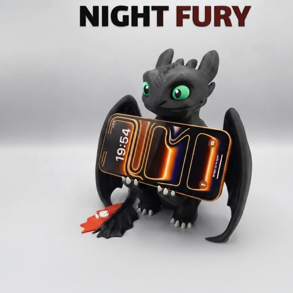 Night Fury PS5 Controller / Handy / Vape Stand – Ejderha Temalı Çok Amaçlı Stand – 20 cm yükseklik