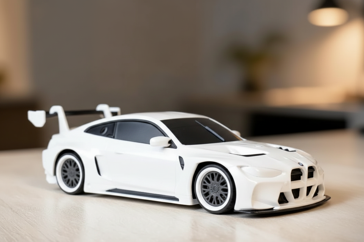 BMW M4 GT3 EVO DTM Yarış Aracı 3D Baskı Modeli – Koleksiyonluk Dekoratif Maket
