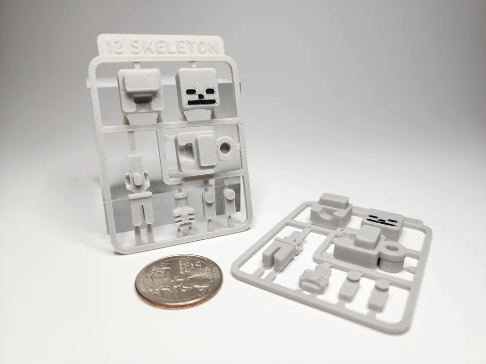 Minecraft İskelet Minifigür Anahtarlık – 3D Baskı Koleksiyon Figürü