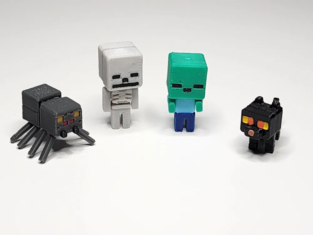 Minecraft İskelet Minifigür Anahtarlık – 3D Baskı Koleksiyon Figürü