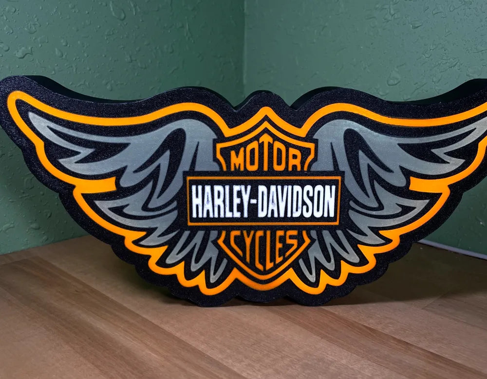Harley Davidson LED Light Box – Harley Davidson LED Işıklı Dekoratif Kutu