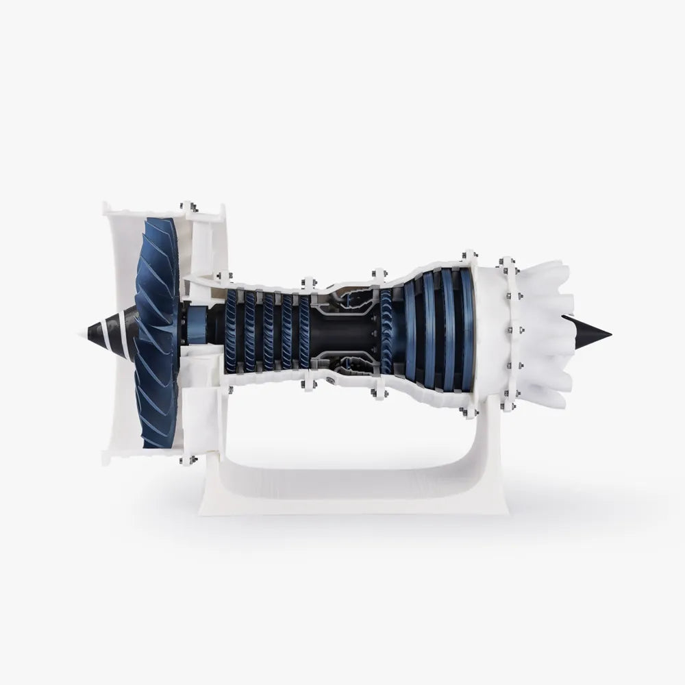 Büyük Boy 3D Baskı Jet Motoru Modeli | Kesitli Turbofan Motor Kiti (Yaklaşık 40 cm)