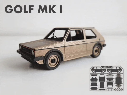 Golf MK1 Kit Kartı | 3D Baskı Klasik Otomobil Model Kiti