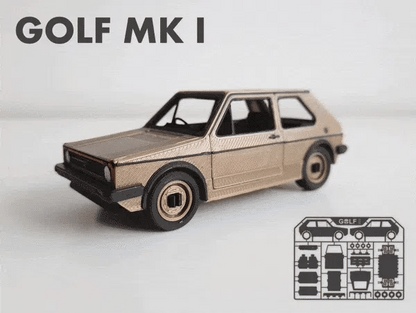 Golf MK1 Kit Kartı | 3D Baskı Klasik Otomobil Model Kiti