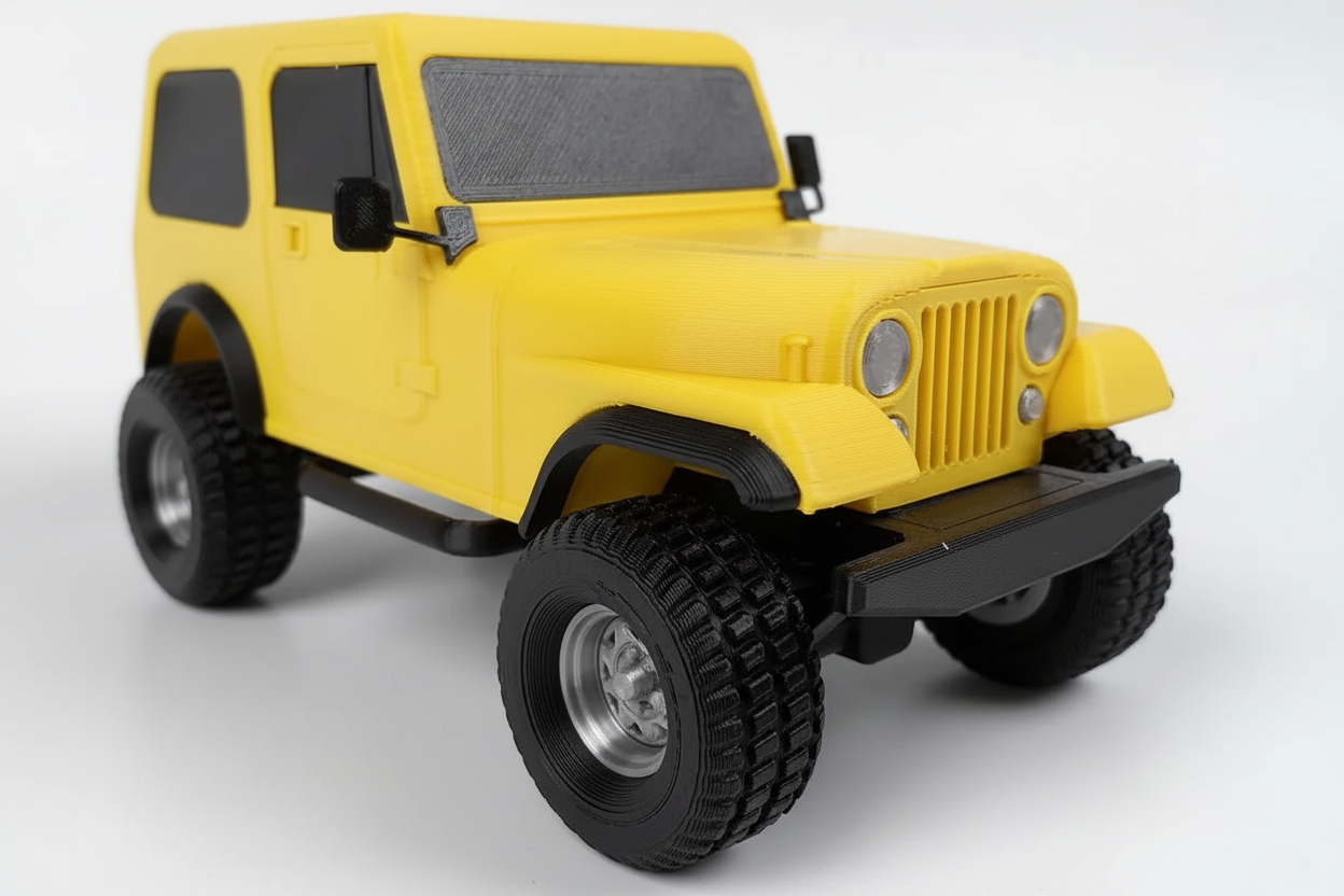 Büyük Boy Jeep CJ7 Renegade Model Kiti | 1:24 Ölçekli 3D Baskı Klasik Arazi Aracı