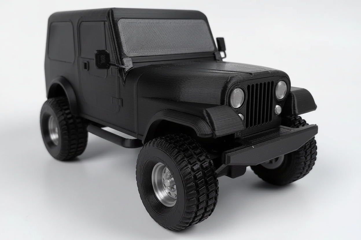 Büyük Boy Jeep CJ7 Renegade Model Kiti | 1:24 Ölçekli 3D Baskı Klasik Arazi Aracı