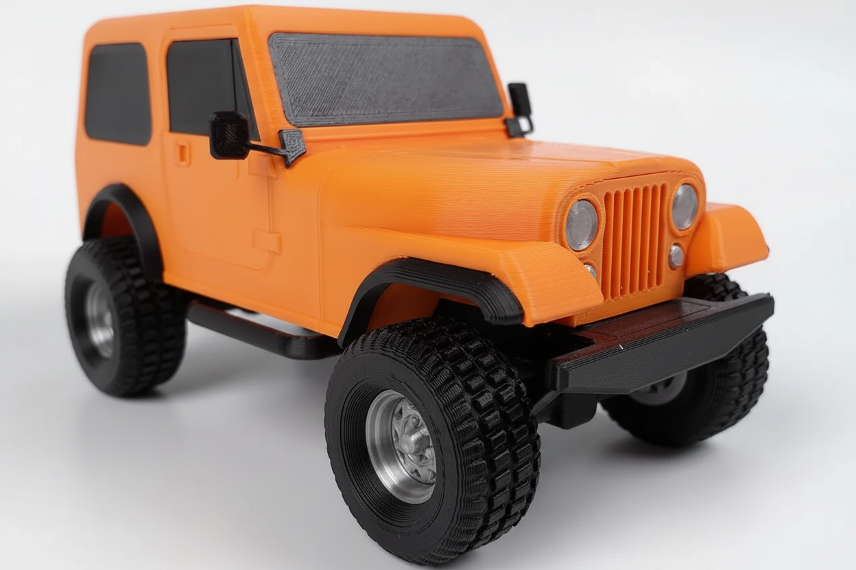 Büyük Boy Jeep CJ7 Renegade Model Kiti | 1:24 Ölçekli 3D Baskı Klasik Arazi Aracı