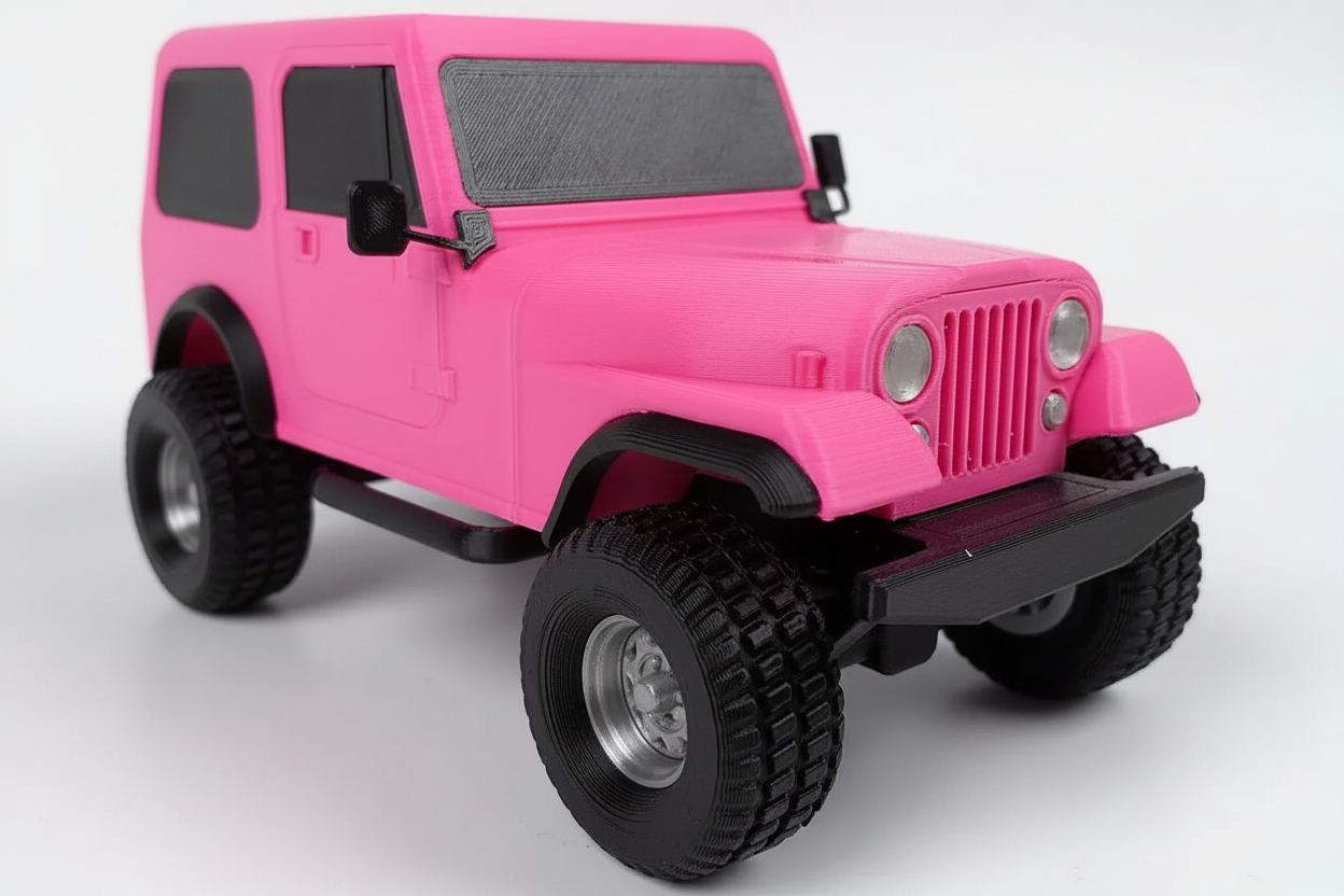 Büyük Boy Jeep CJ7 Renegade Model Kiti | 1:24 Ölçekli 3D Baskı Klasik Arazi Aracı