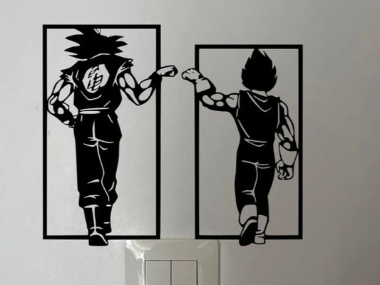 Son Goku & Vegeta 3D Duvar Dekoru – Dragon Ball Temalı Modern Anime Duvar Süsü