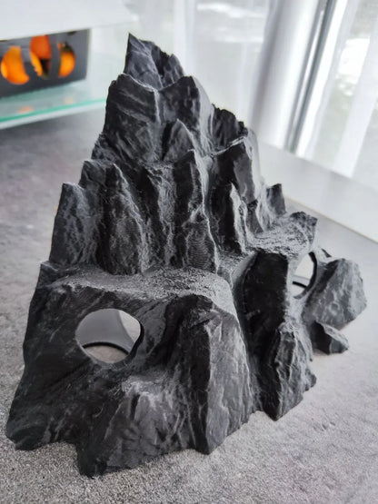 Köşe Akvaryum Mağarası | 3D Baskı Köşe Grotto Dekoru (15 × 18 × 17 cm)