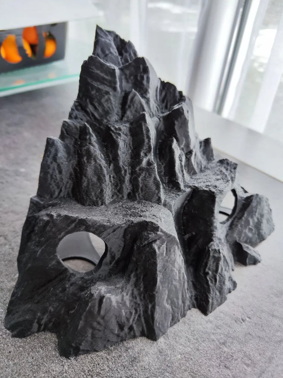 Köşe Akvaryum Mağarası | 3D Baskı Köşe Grotto Dekoru (15 × 18 × 17 cm)
