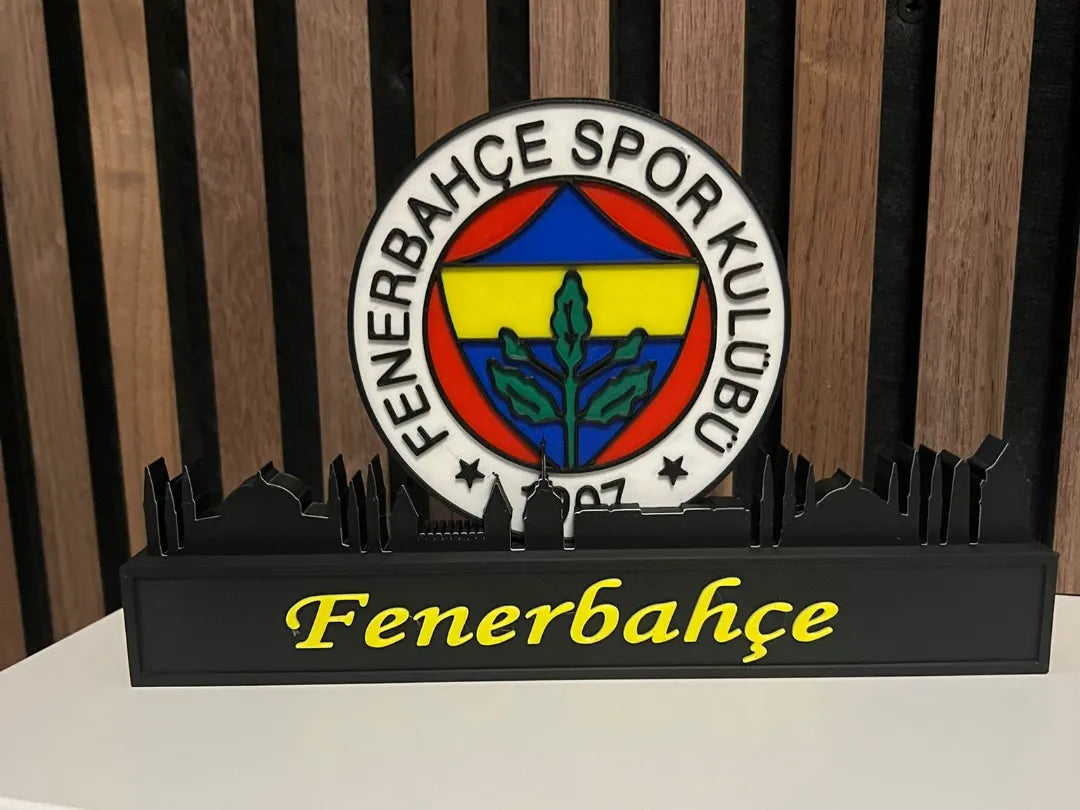 Fenerbahçe ve İstanbul Silüeti Dekoru – 3D Masaüstü ve Raf Süsü