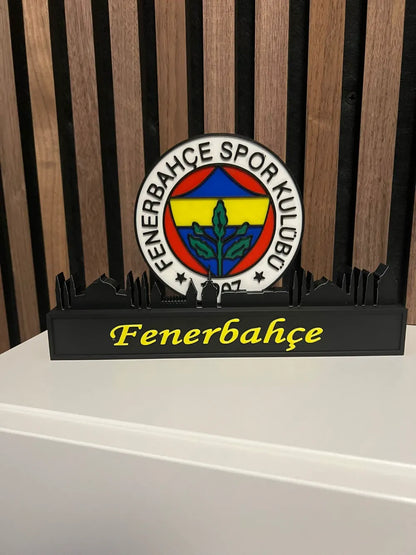 Fenerbahçe ve İstanbul Silüeti Dekoru – 3D Masaüstü ve Raf Süsü
