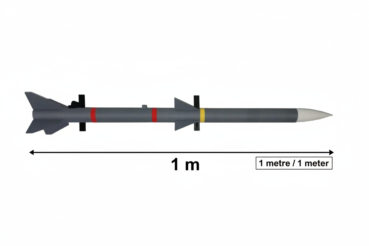 AIM-120 Hava-Hava Füze Replika Modeli 1:3 Ölçek – 3D Baskı Koleksiyon Maketi