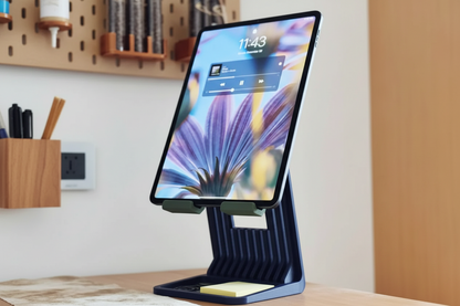 iPad / Tablet Stand Riser – Şarj Kablo Kanallı ve Saklama Bölmeli Premium Tablet Standı
