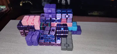 3D Baskı Fidget Küp | Print-in-Place Hareketli Stres Giderici Oyuncak | Dokulu Masa Oyuncağı