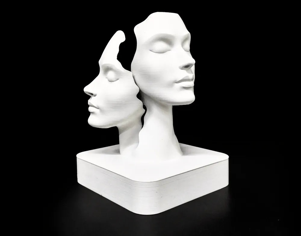 Duality Faces Sculpture – Minimalist Soyut Yüz Heykeli