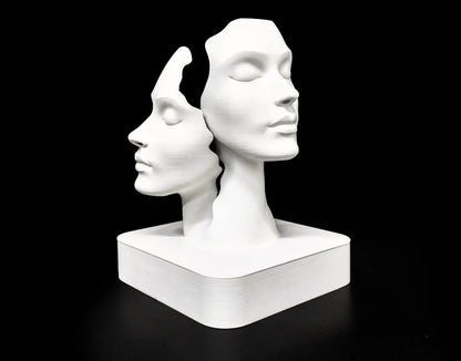 Duality Faces Sculpture – Minimalist Soyut Yüz Heykeli