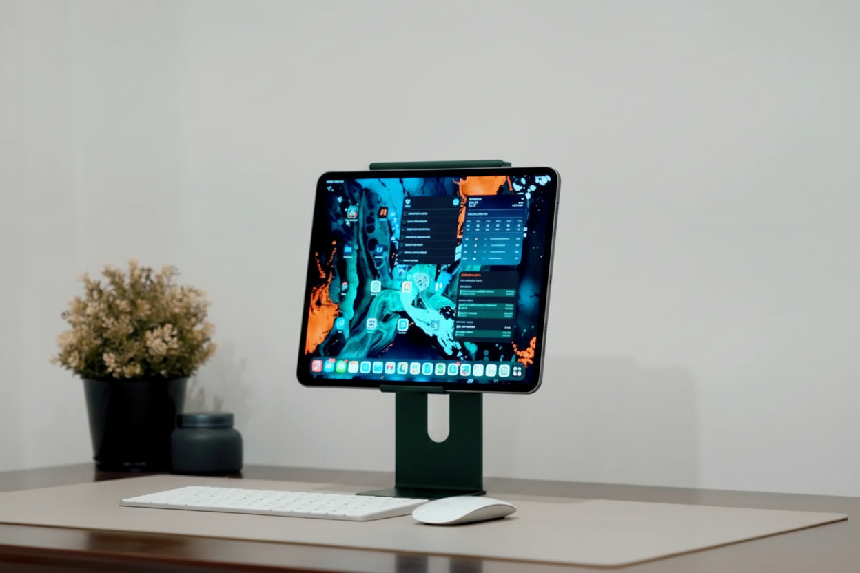 iPad Studio Stand V2 – Modern, Ayarlanabilir ve Şık iPad Masaüstü Standı