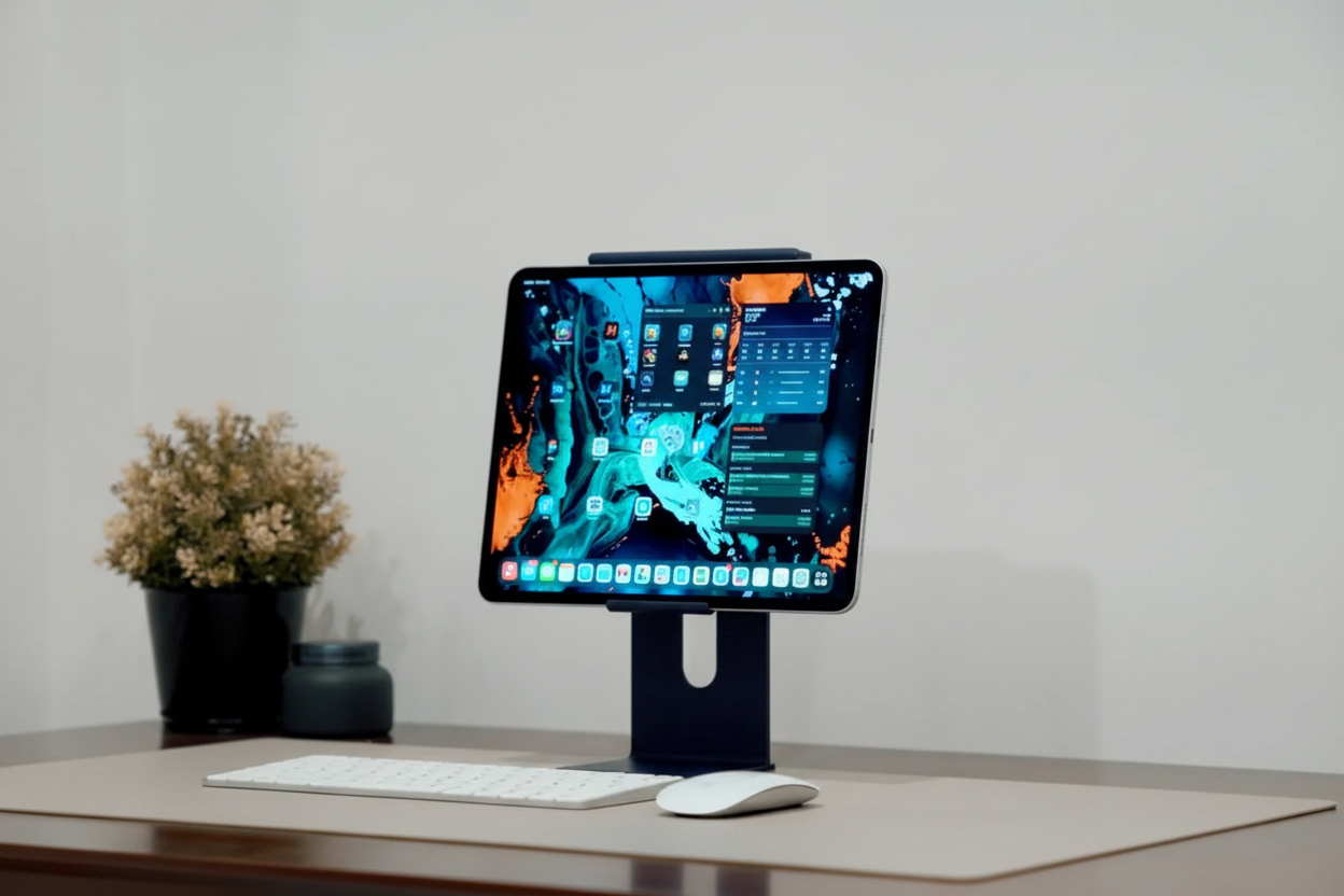 iPad Studio Stand V2 – Modern, Ayarlanabilir ve Şık iPad Masaüstü Standı