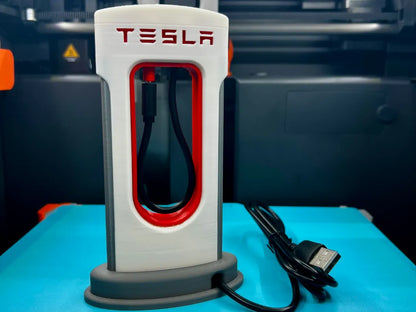 Tesla Supercharger V3 USB-C Telefon Şarj Standı – Masaüstü Şarj İstasyonu