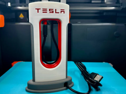 Tesla Supercharger V3 USB-C Telefon Şarj Standı – Masaüstü Şarj İstasyonu