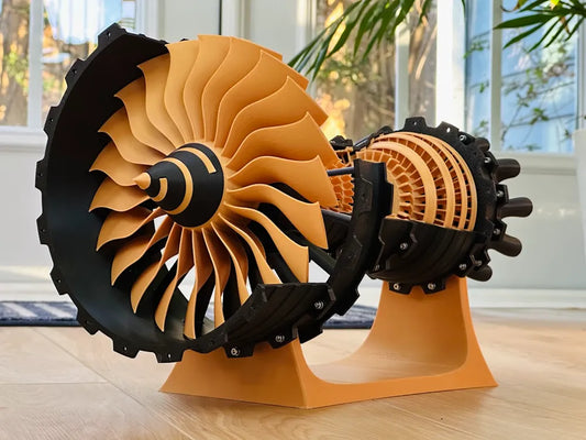 Büyük Boy 3D Baskı Jet Motoru Modeli | Kesitli Turbofan Motor Kiti (Yaklaşık 40 cm)