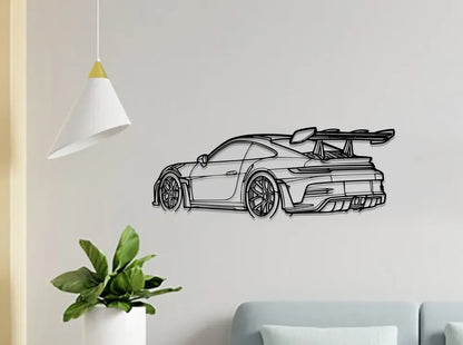 Porsche 911 GT3 RS Duvar Dekoru – Modern Otomobil Silüeti