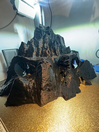 Köşe Akvaryum Mağarası | 3D Baskı Köşe Grotto Dekoru (15 × 18 × 17 cm)