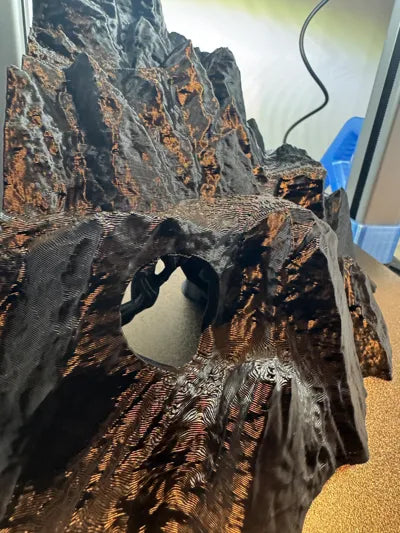 Köşe Akvaryum Mağarası | 3D Baskı Köşe Grotto Dekoru (15 × 18 × 17 cm)