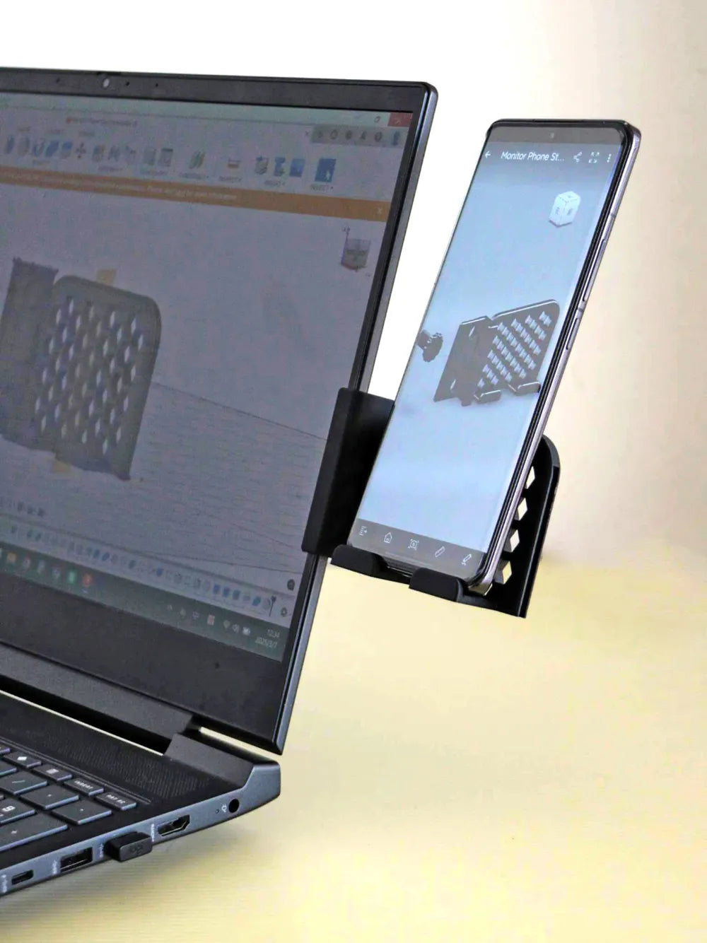 Monitör Yan Telefon Tutucu – Ayarlanabilir Ekran Kenarı Telefon Standı