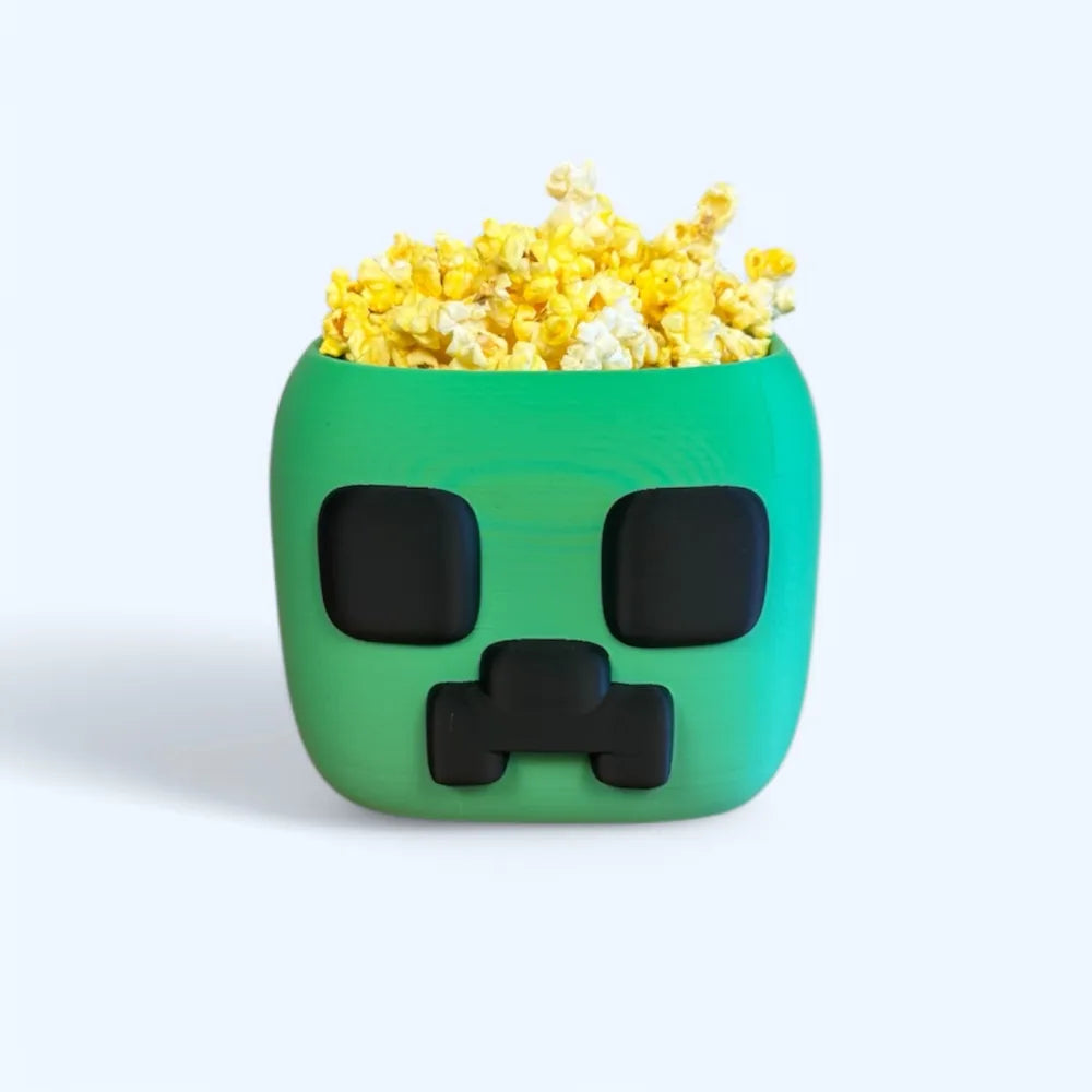 Minecraft Creeper Popcorn Kovası