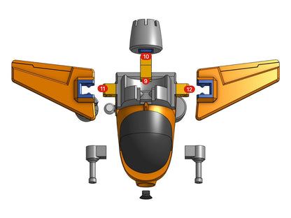 Savaş Uçağı Esintili Drone Model Kiti | Geçmeli 3D Baskı Maket