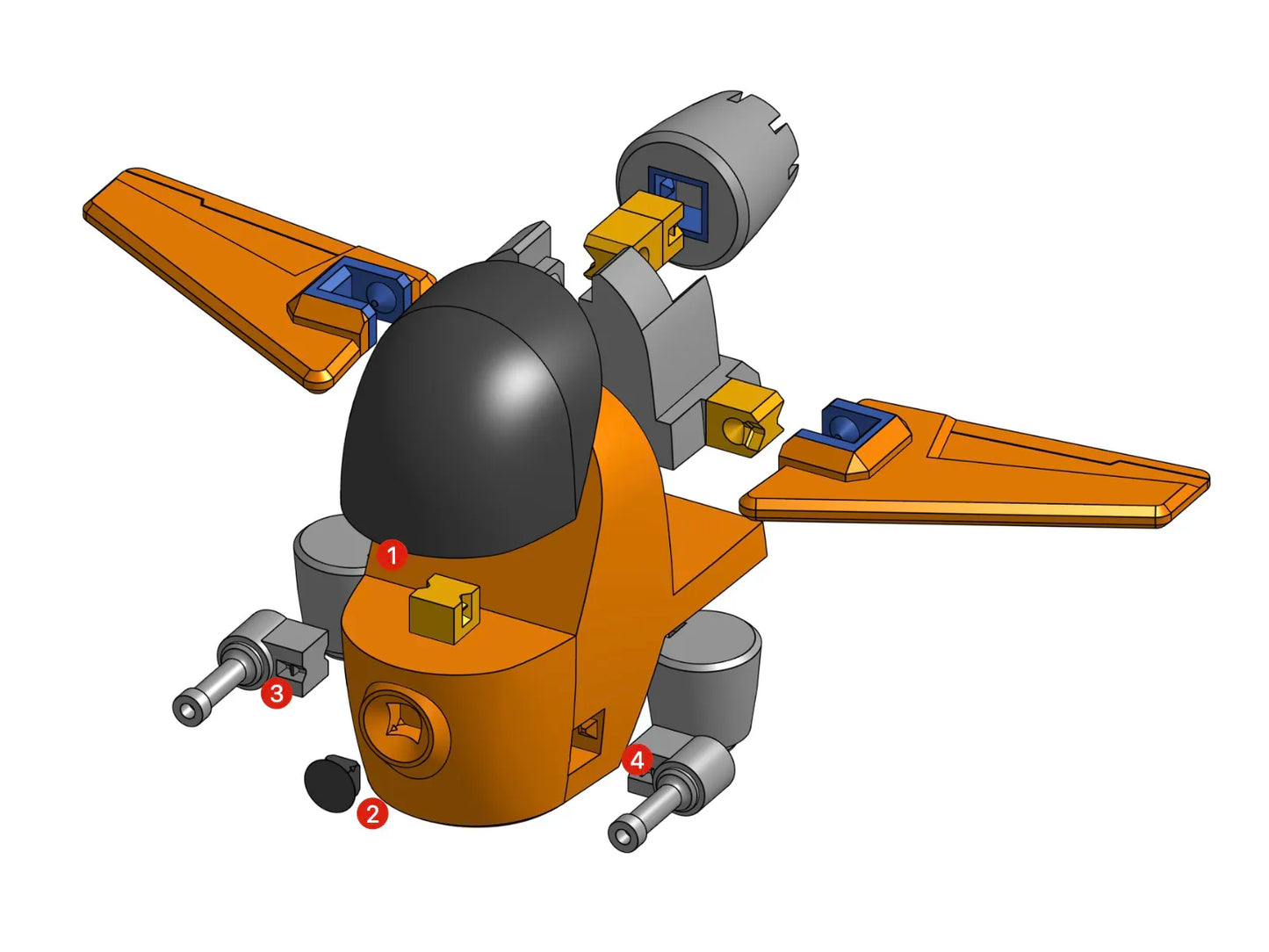 Savaş Uçağı Esintili Drone Model Kiti | Geçmeli 3D Baskı Maket